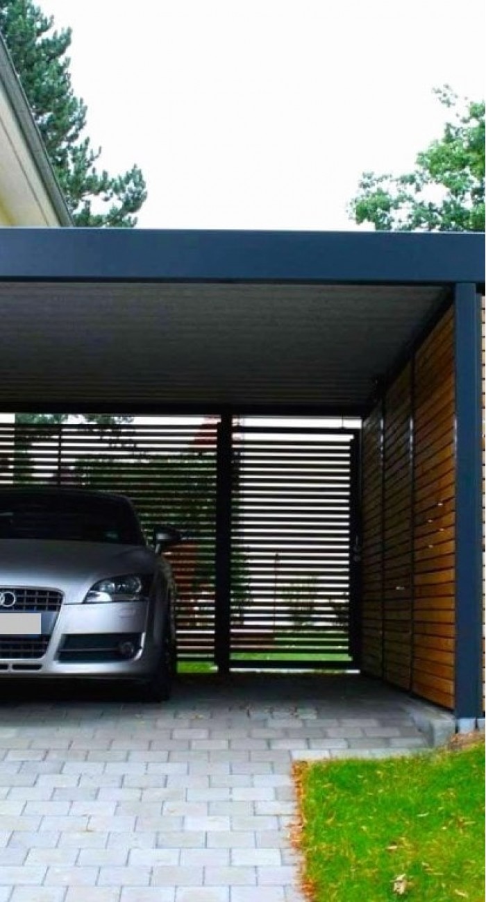 Навес для авто с хоз блоком