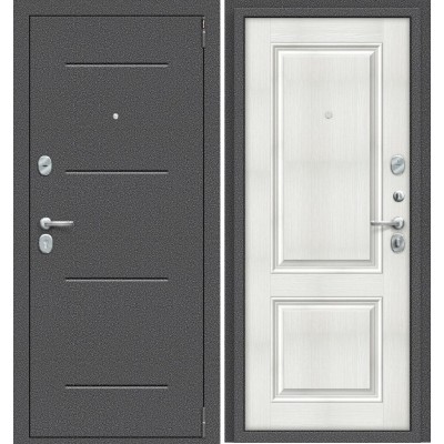 Входная дверь Эльпорта Porta S104.K32 Антик Серебро/ Bianco Veralinga