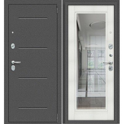 Входная дверь Эльпорта Porta R 104.П61 Антик Серебро/Bianco Veralinga