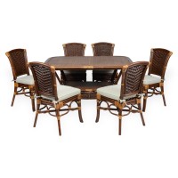 ALEXA комплект обеденный стол овальный со стульями без подлокотников (6 шт)